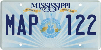 MS license plate MAP122