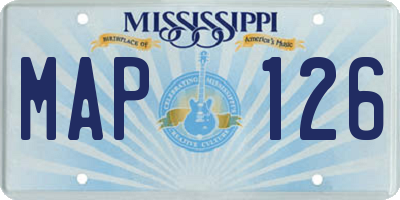 MS license plate MAP126
