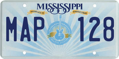 MS license plate MAP128