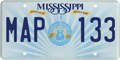 MS license plate MAP133