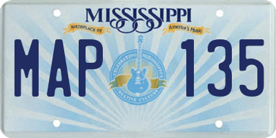MS license plate MAP135