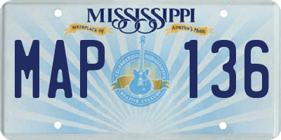 MS license plate MAP136