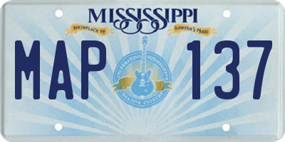 MS license plate MAP137