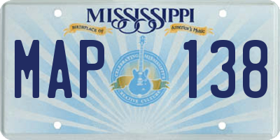 MS license plate MAP138