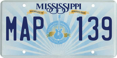 MS license plate MAP139
