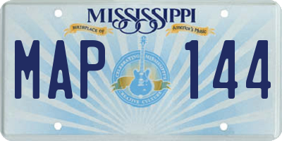 MS license plate MAP144