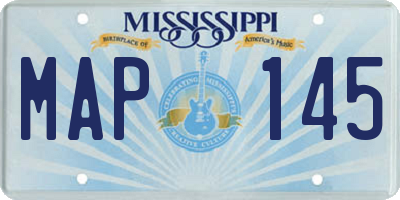 MS license plate MAP145