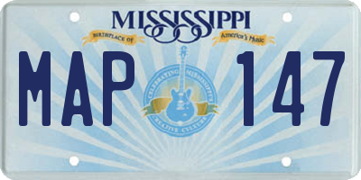 MS license plate MAP147