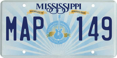 MS license plate MAP149