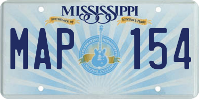 MS license plate MAP154
