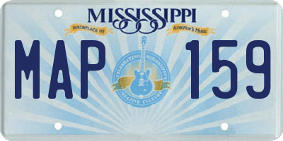 MS license plate MAP159