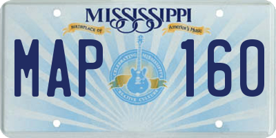 MS license plate MAP160