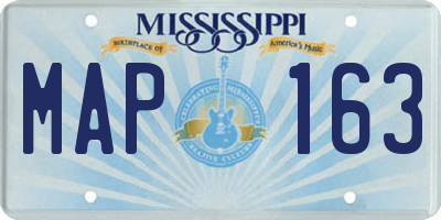 MS license plate MAP163