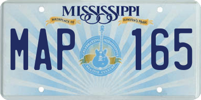 MS license plate MAP165