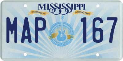 MS license plate MAP167