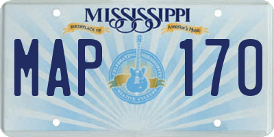 MS license plate MAP170