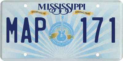 MS license plate MAP171
