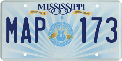 MS license plate MAP173