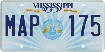 MS license plate MAP175