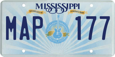 MS license plate MAP177