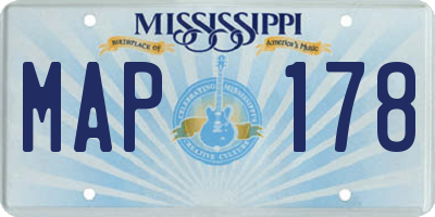 MS license plate MAP178