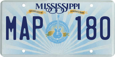 MS license plate MAP180