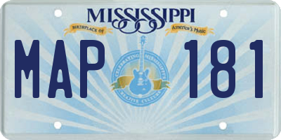 MS license plate MAP181