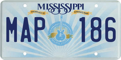 MS license plate MAP186