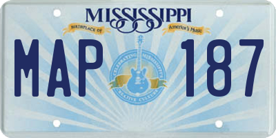 MS license plate MAP187