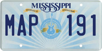 MS license plate MAP191