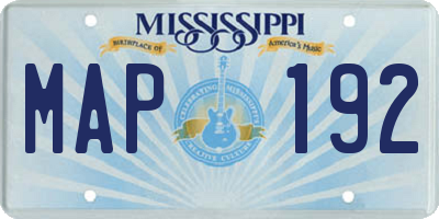 MS license plate MAP192
