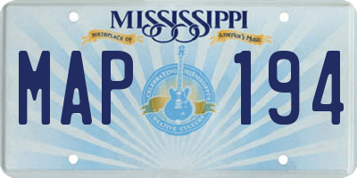 MS license plate MAP194