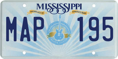 MS license plate MAP195