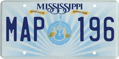 MS license plate MAP196
