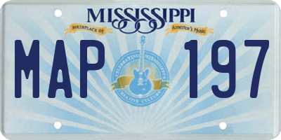 MS license plate MAP197