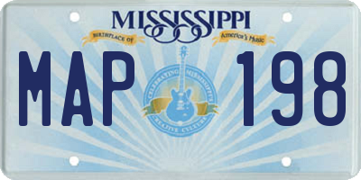 MS license plate MAP198