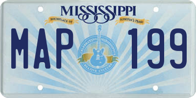 MS license plate MAP199