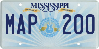 MS license plate MAP200