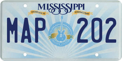 MS license plate MAP202