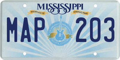 MS license plate MAP203