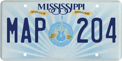 MS license plate MAP204