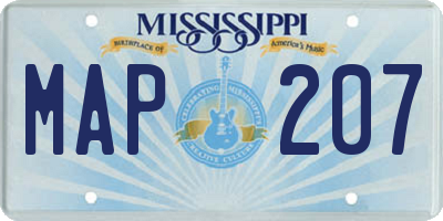 MS license plate MAP207