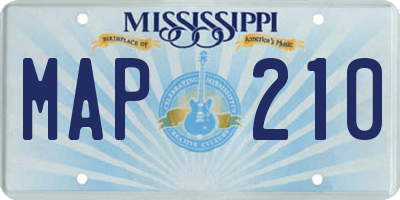 MS license plate MAP210