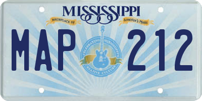 MS license plate MAP212