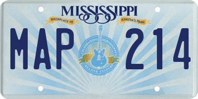 MS license plate MAP214
