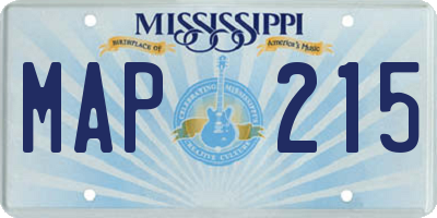 MS license plate MAP215