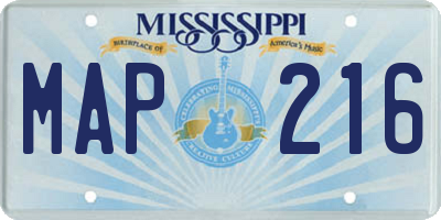 MS license plate MAP216