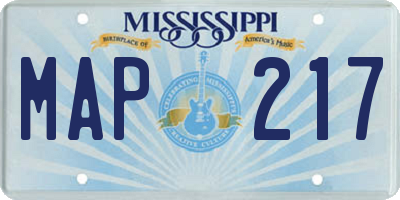 MS license plate MAP217