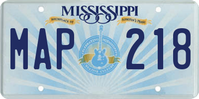 MS license plate MAP218