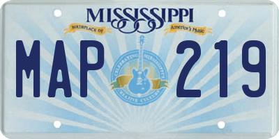 MS license plate MAP219